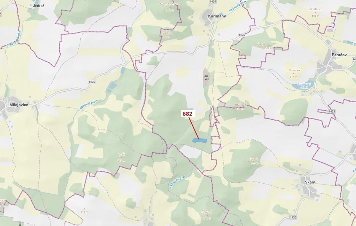 Dražba lesa 11584 m², Kuřimany – fotka 1 z 3