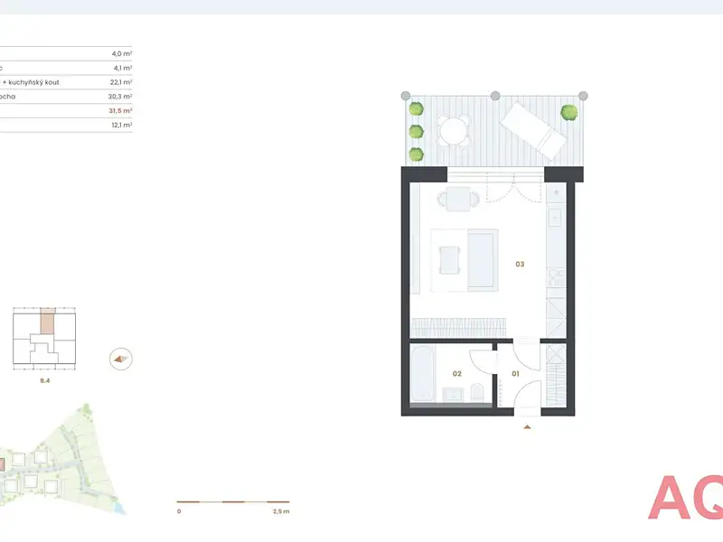 Prodej bytu 1+kk 43 m², Praha – náhled fotky 1