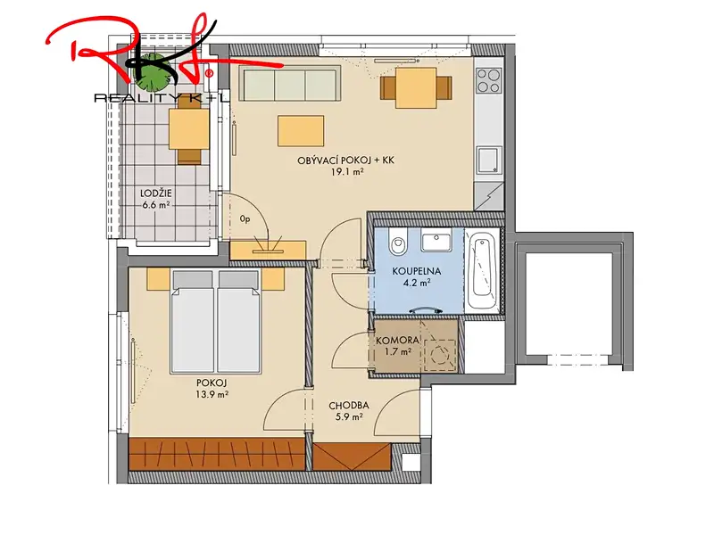 Prodej bytu 2+kk 54 m², Praha – náhled fotky 2