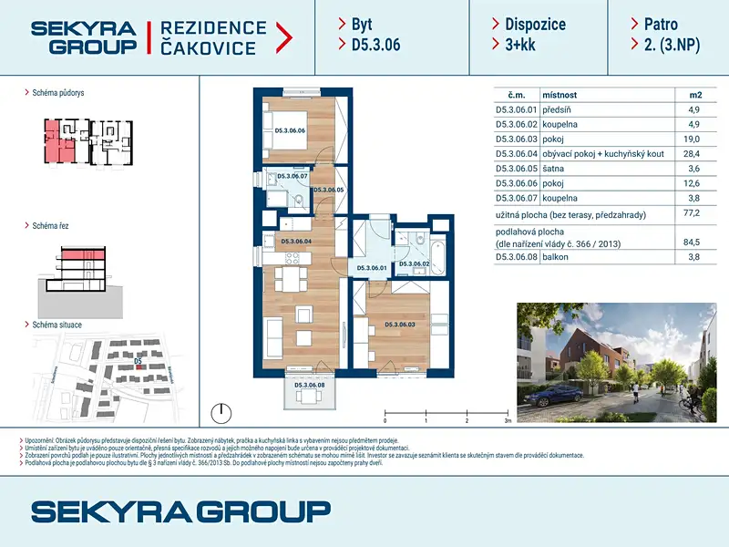 Prodej bytu 3+kk 77 m², Praha – náhled fotky 2