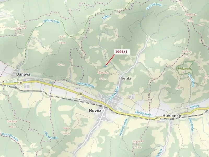 Dražba lesa 2438 m², Hovězí – náhled fotky 1