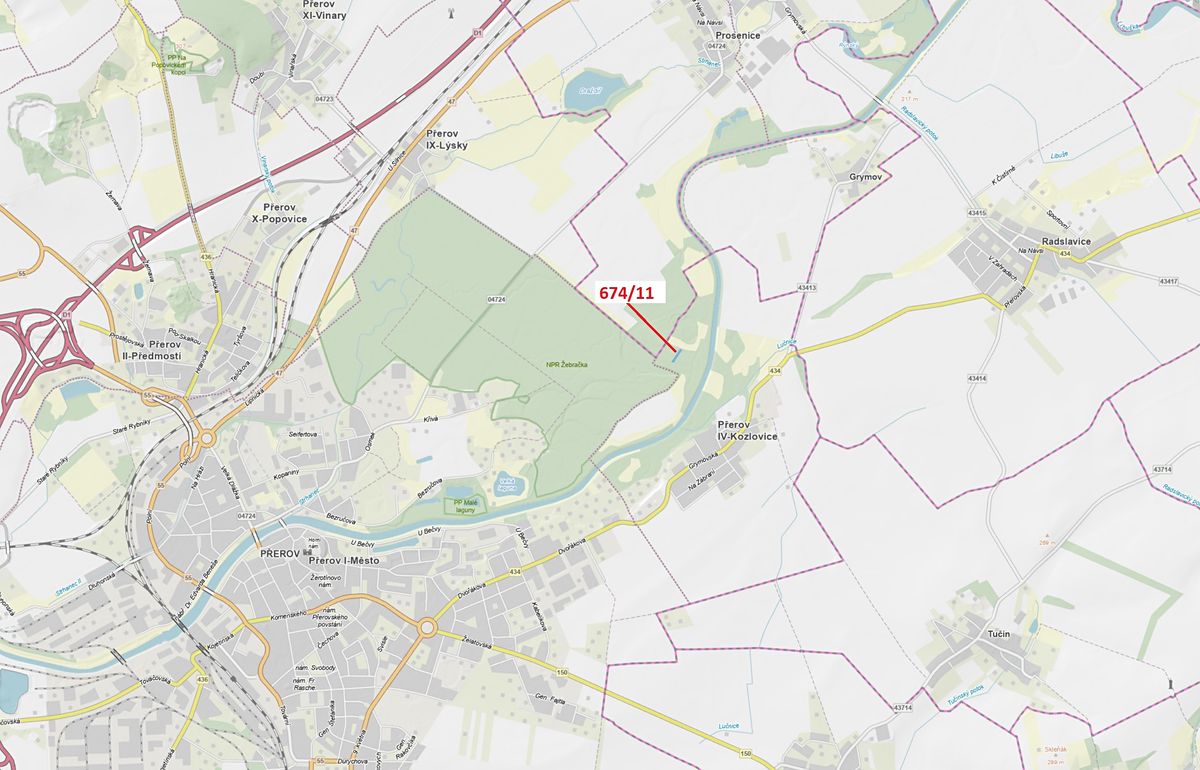 Dražba lesa 1322 m², Přerov – fotka 1 z 3