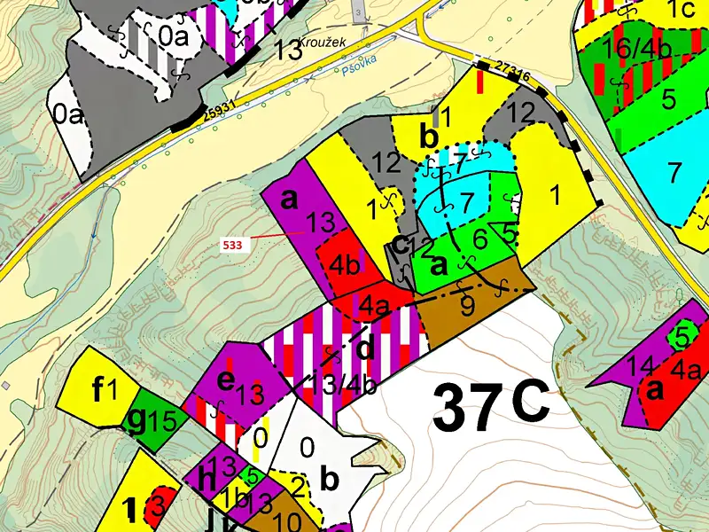 Dražba lesa 6701 m², Nebužely – náhled fotky 3