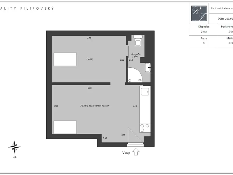 Prodej bytu 2+kk 30 m², Ústí nad Labem – náhled fotky 3