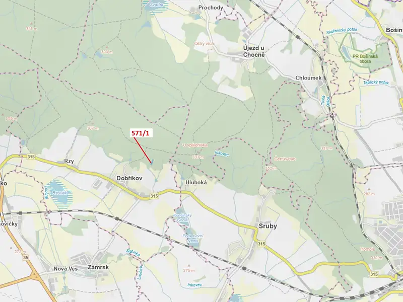 Dražba lesa 2332 m², Dobříkov – náhled fotky 1