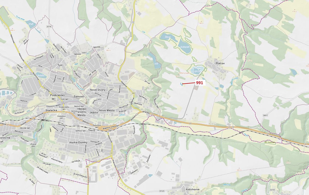 Dražba lesa 2183 m², Třebíč – fotka 1 z 3