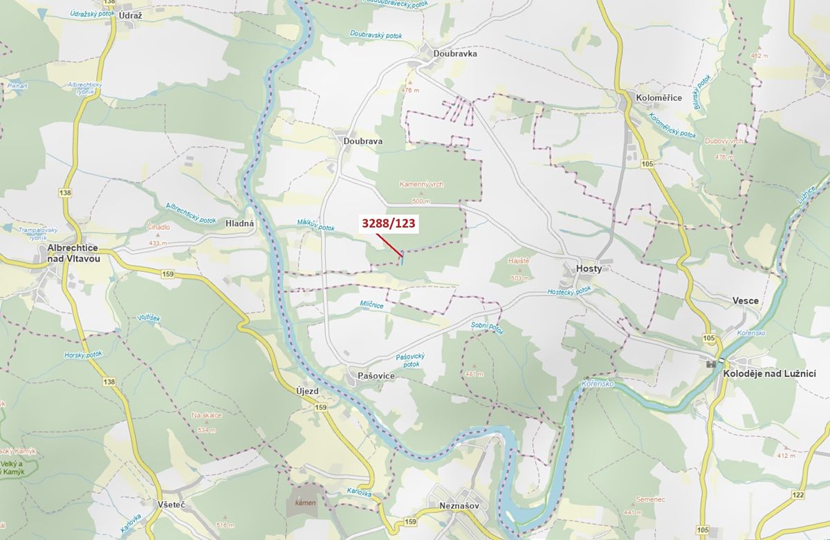 Dražba lesa 1707 m², Hosty – fotka 1 z 3