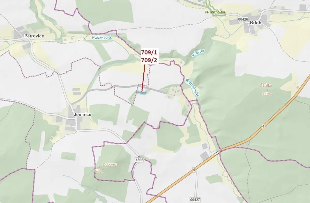 Dražba lesa 1823 m²