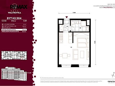 Wohnung 1+kk zum Kauf, 38 m² (3 von 19)