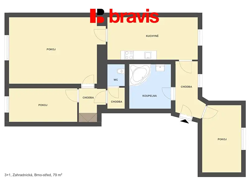 Prodej bytu 3+1 79 m², Brno – náhled fotky 2