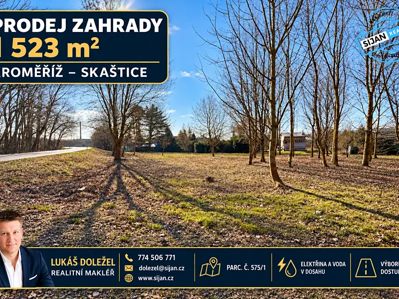 Prodej zahrady 1523 m², Kroměříž – náhled fotky 1