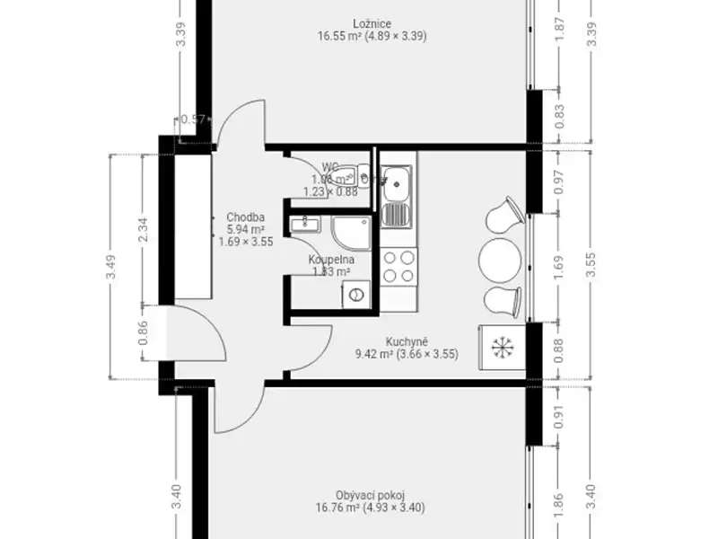 Prodej bytu 2+1 52 m², Praha – náhled fotky 2