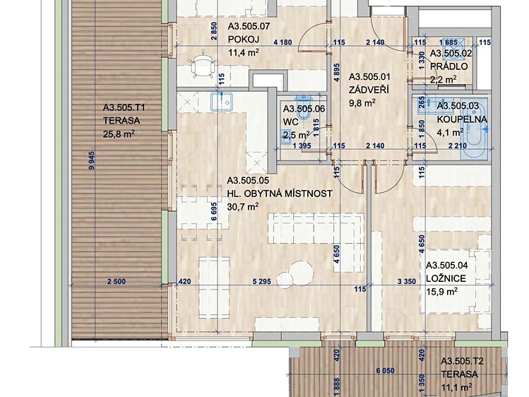Квартира 3+kk на продаж, 113 м² (9 з 15)