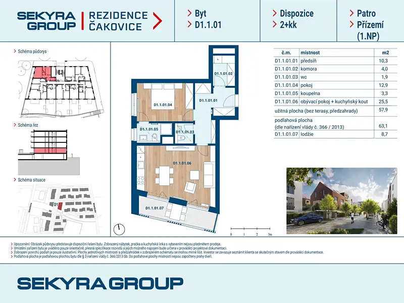 Prodej bytu 2+kk 58 m², Praha – náhled fotky 2