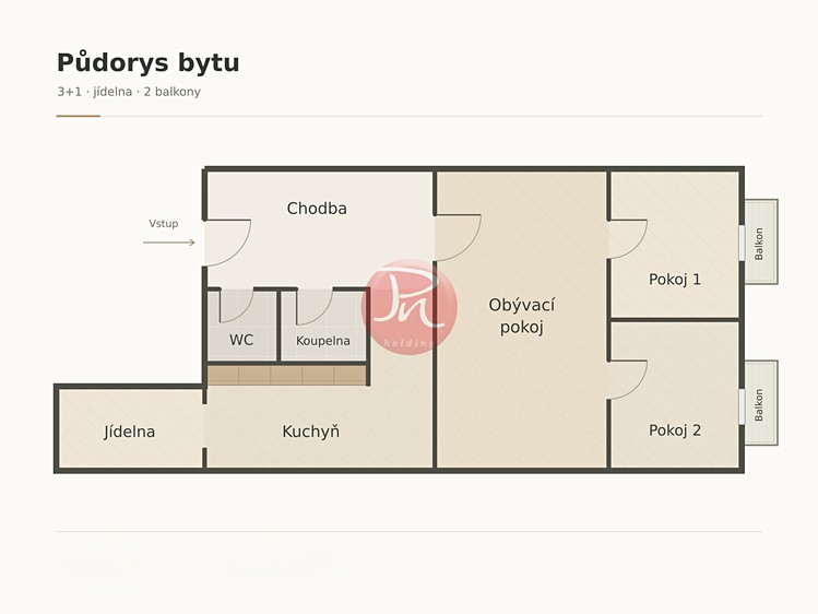Квартира 3+1 на продаж, 70 м² (3 з 19)