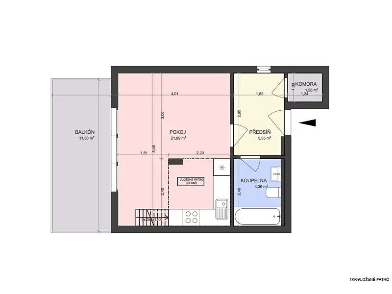Prodej bytu 1+kk 44 m², Hradec Králové – náhled fotky 3