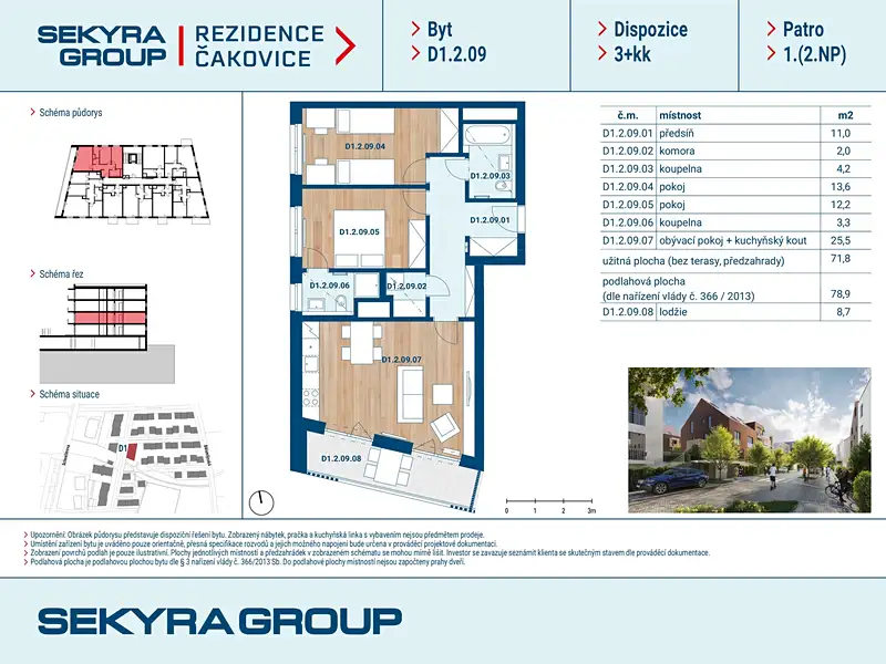 Prodej bytu 3+kk 72 m², Praha – náhled fotky 2