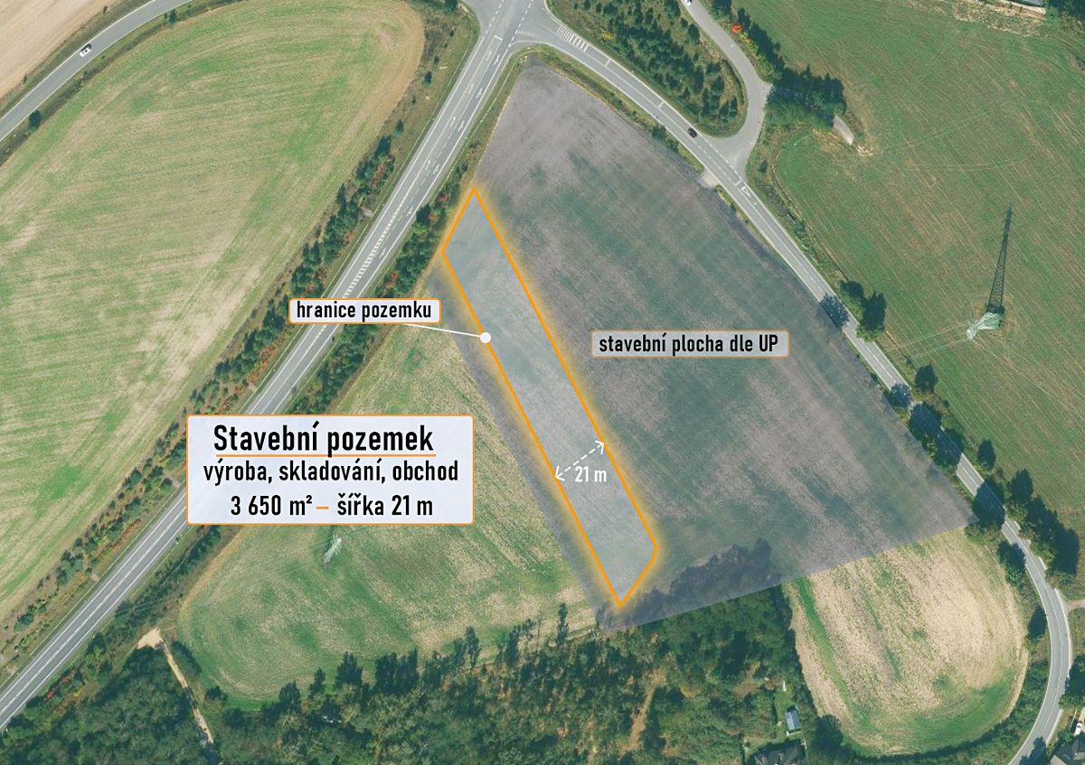Prodej komerčního pozemku 3650 m², Třemošná – fotka 1 z 3