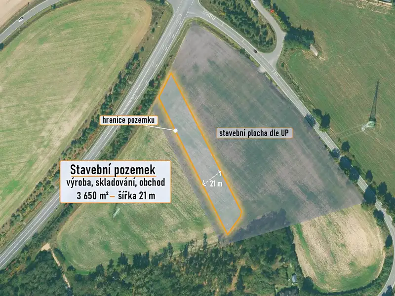 Prodej komerčního pozemku 3650 m², Třemošná – náhled fotky 1