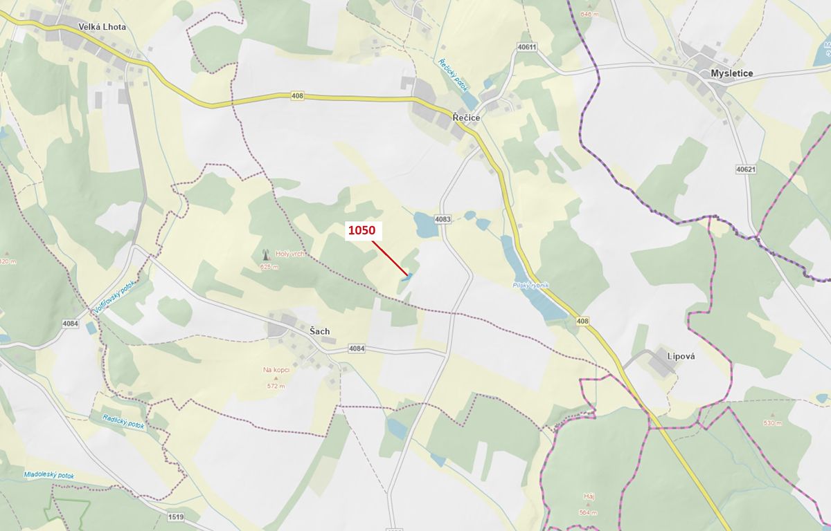 Dražba lesa 1007 m², Volfířov – fotka 1 z 3