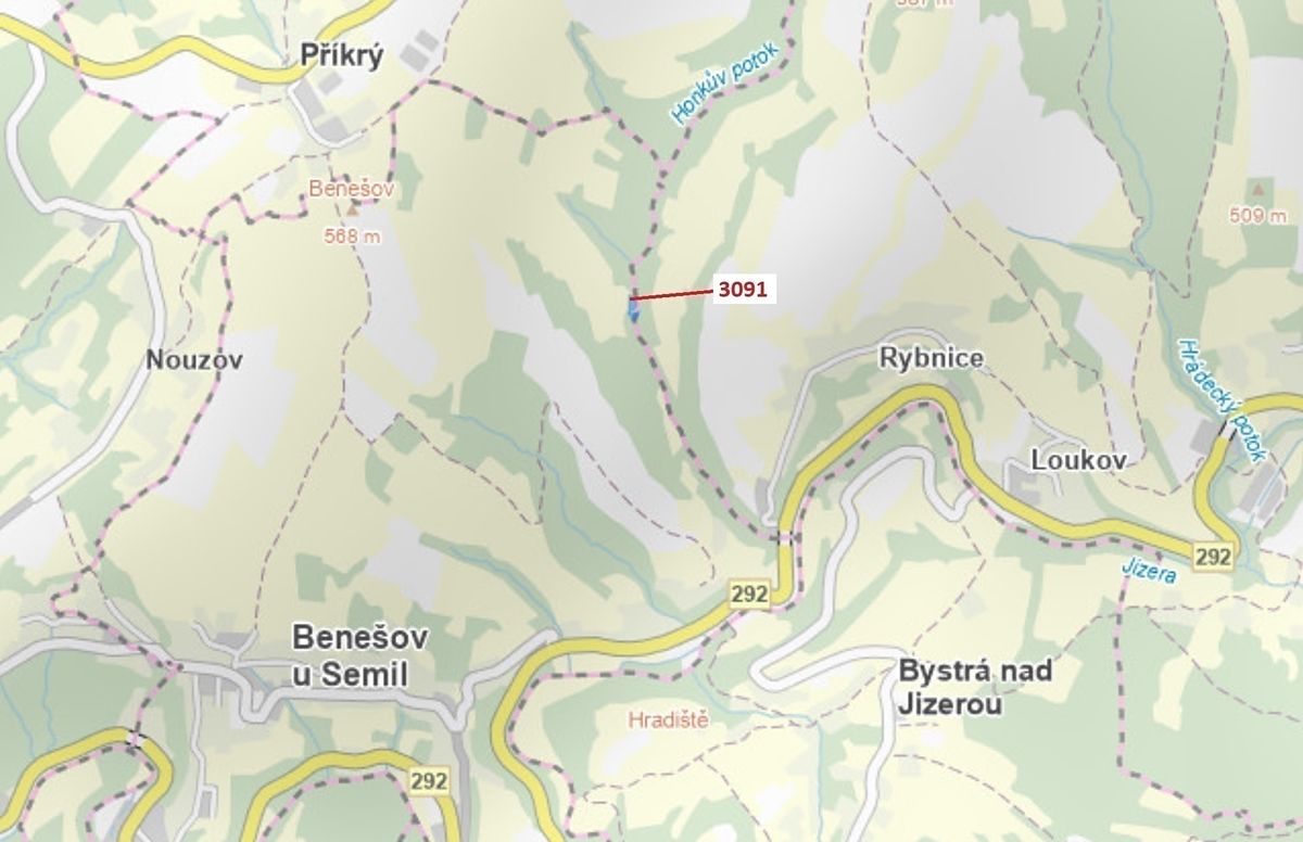 Dražba lesa 1964 m², Benešov u Semil – fotka 1 z 3