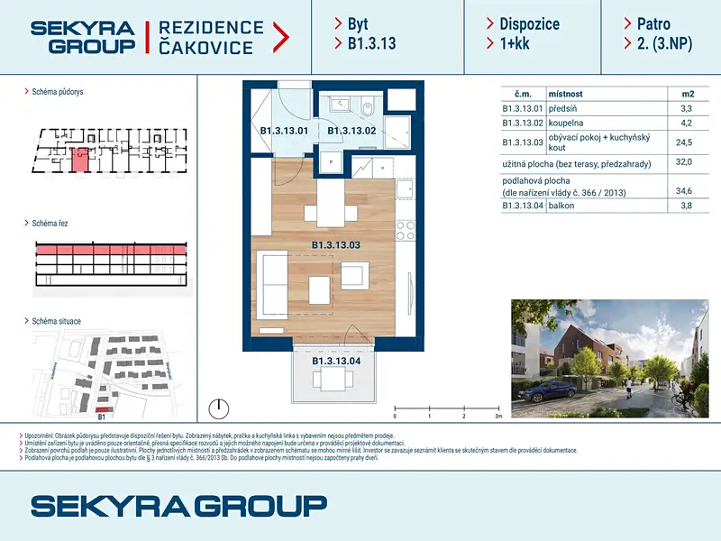 Prodej bytu 1+kk 32 m², Praha – náhled fotky 2