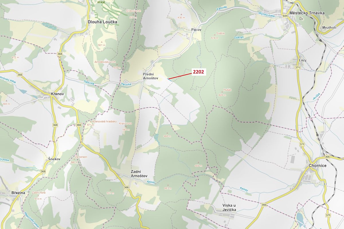 Dražba lesa 1919 m², Městečko Trnávka – fotka 1 z 3