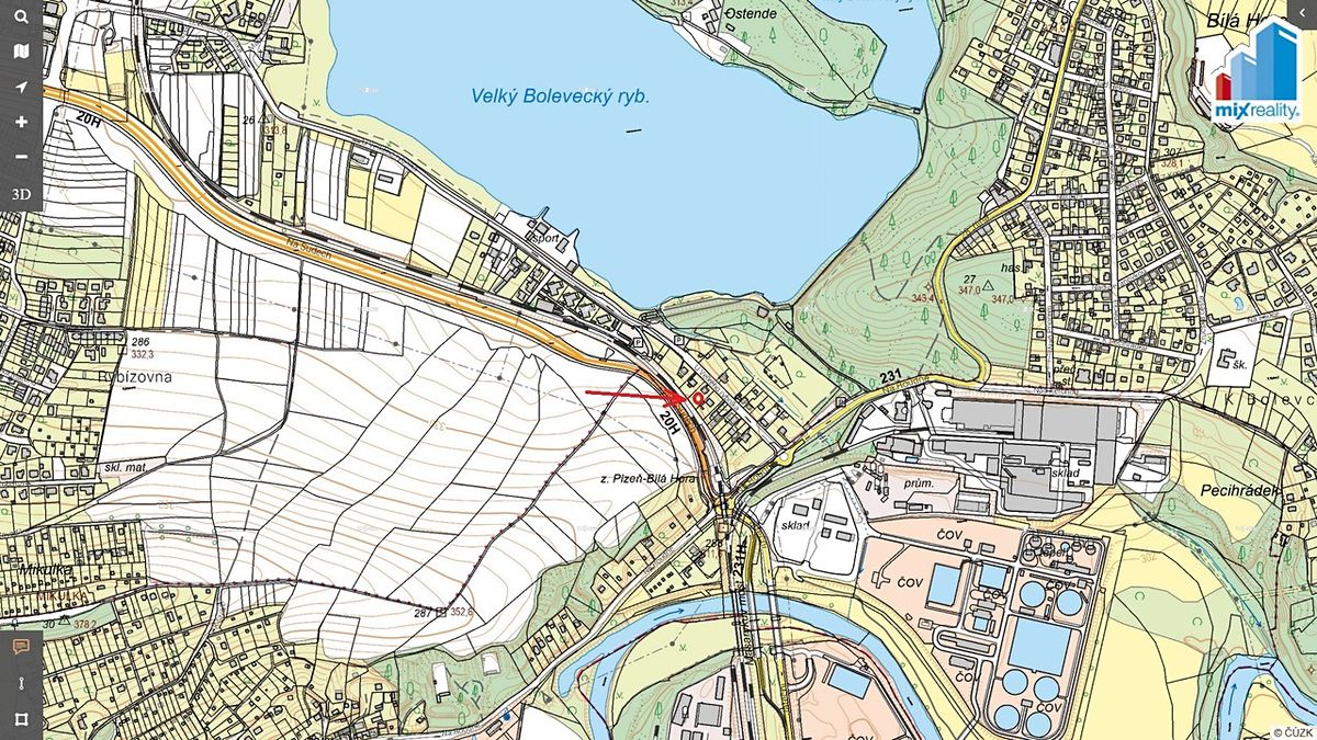 Prodej stavebního pozemku 1104 m², Plzeň – fotka 1 z 3