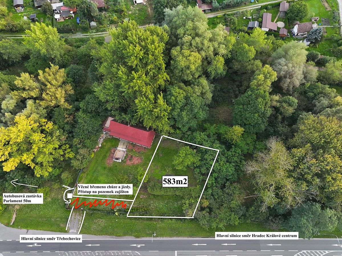 Prodej stavebního pozemku 583 m², Hradec Králové – fotka 1 z 3