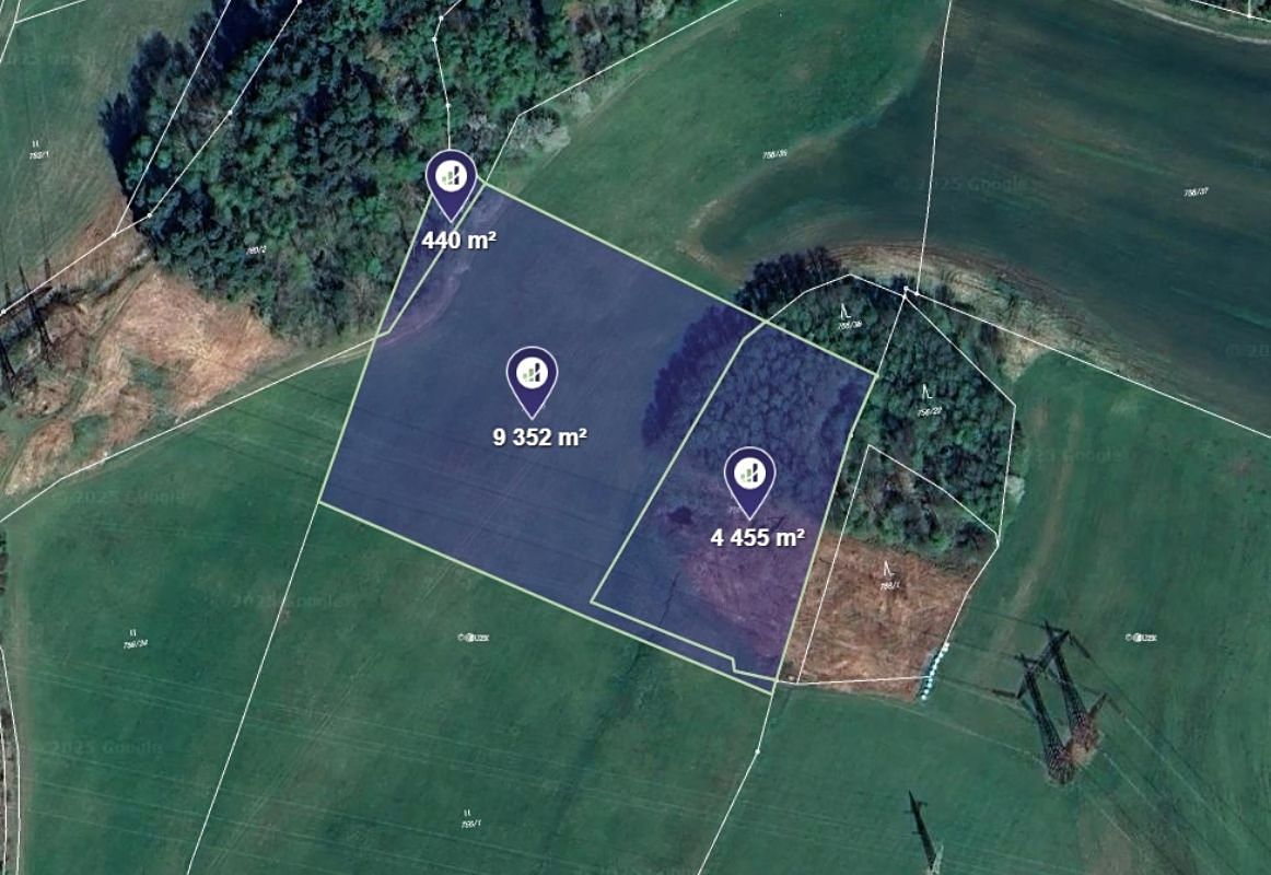 Prodej pole 14247 m², Český Dub – fotka 1 z 3