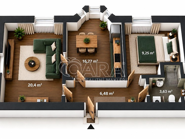 Квартира 2+1 в оренду, 57 м² (3 з 20)