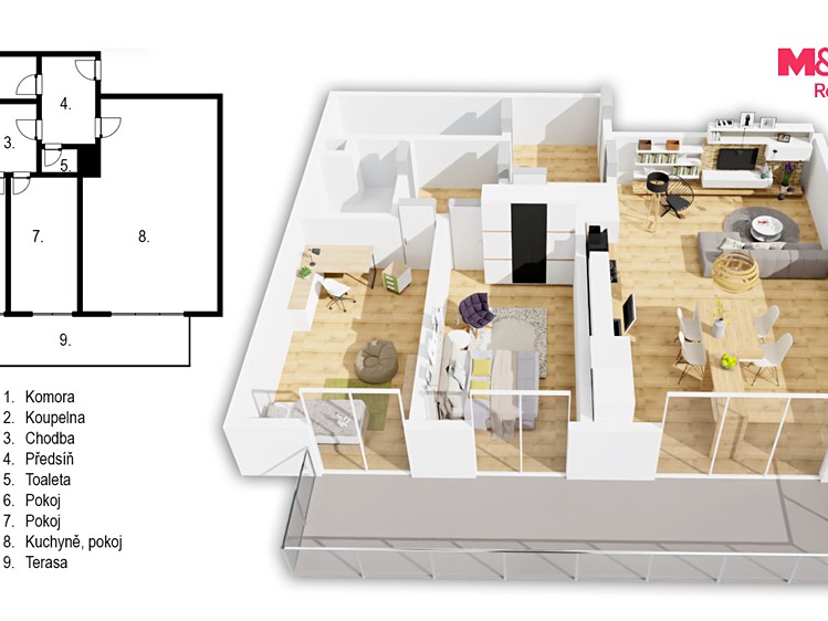 Wohnung 3+kk zum Kauf, 91 m² (9 von 15)