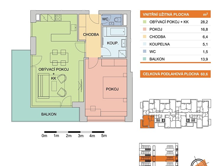 Квартира 2+kk в оренду, 51 м² (3 з 13)