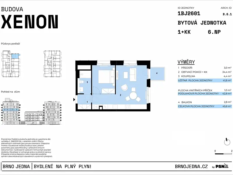Prodej bytu 2+kk 42 m², Brno – náhled fotky 2