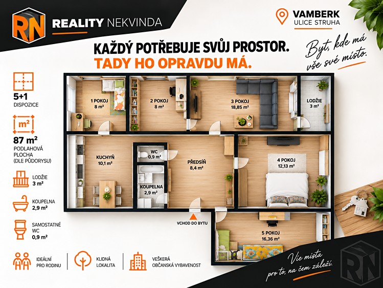 Квартира 5+1 на продаж, 87 м² (10 з 20)