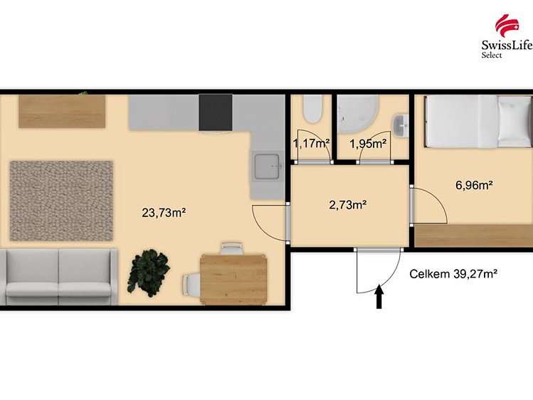 Wohnung 2+kk zur Miete, 39 m² (10 von 10)