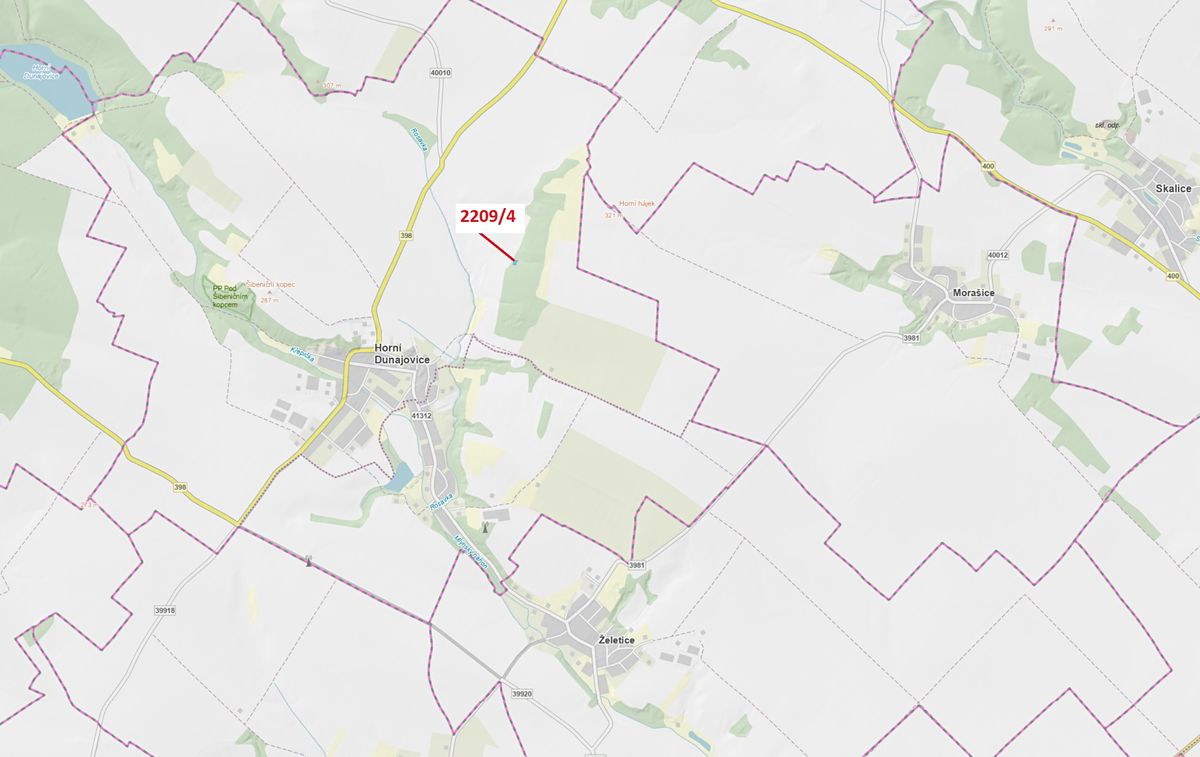 Dražba lesa 594 m², Horní Dunajovice – fotka 1 z 3