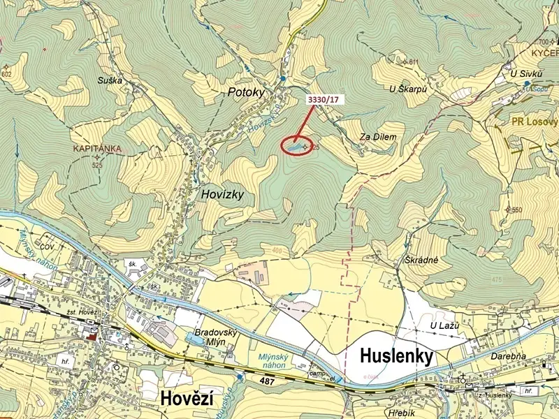 Dražba lesa 1781 m², Hovězí – náhled fotky 1