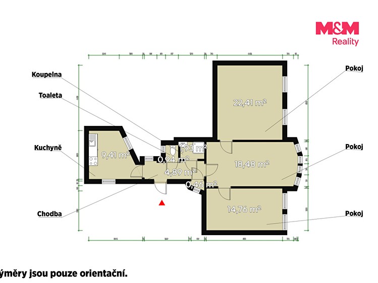 Pronájem bytu 3+1, 74 m² (2 z 18)