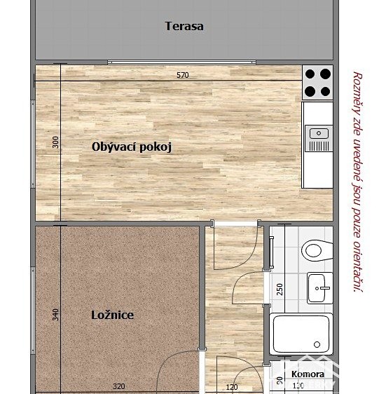 Pronájem bytu 2+kk, 36 m² (15 z 15)