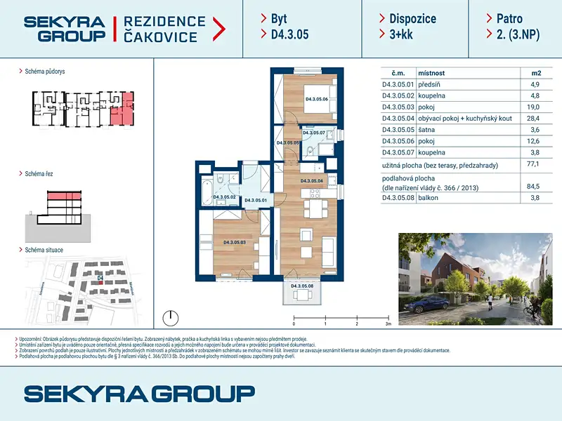 Prodej bytu 3+kk 77 m², Praha – náhled fotky 2