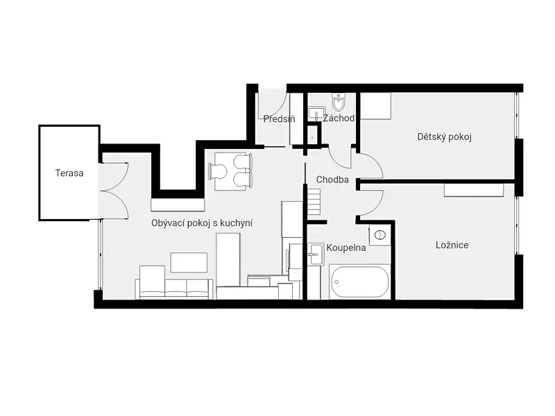 Pronájem bytu 3+kk 67 m², Praha – náhled fotky 2