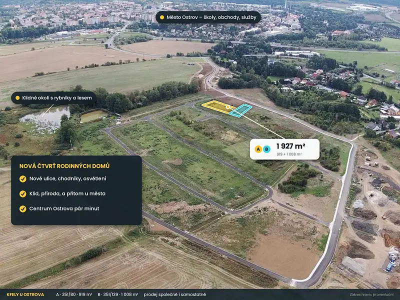 Prodej stavebního pozemku 1008 m², Ostrov – náhled fotky 3