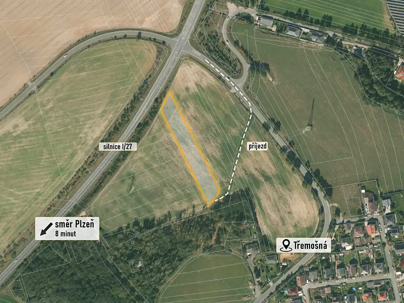 Prodej komerčního pozemku 3650 m², Třemošná – náhled fotky 2