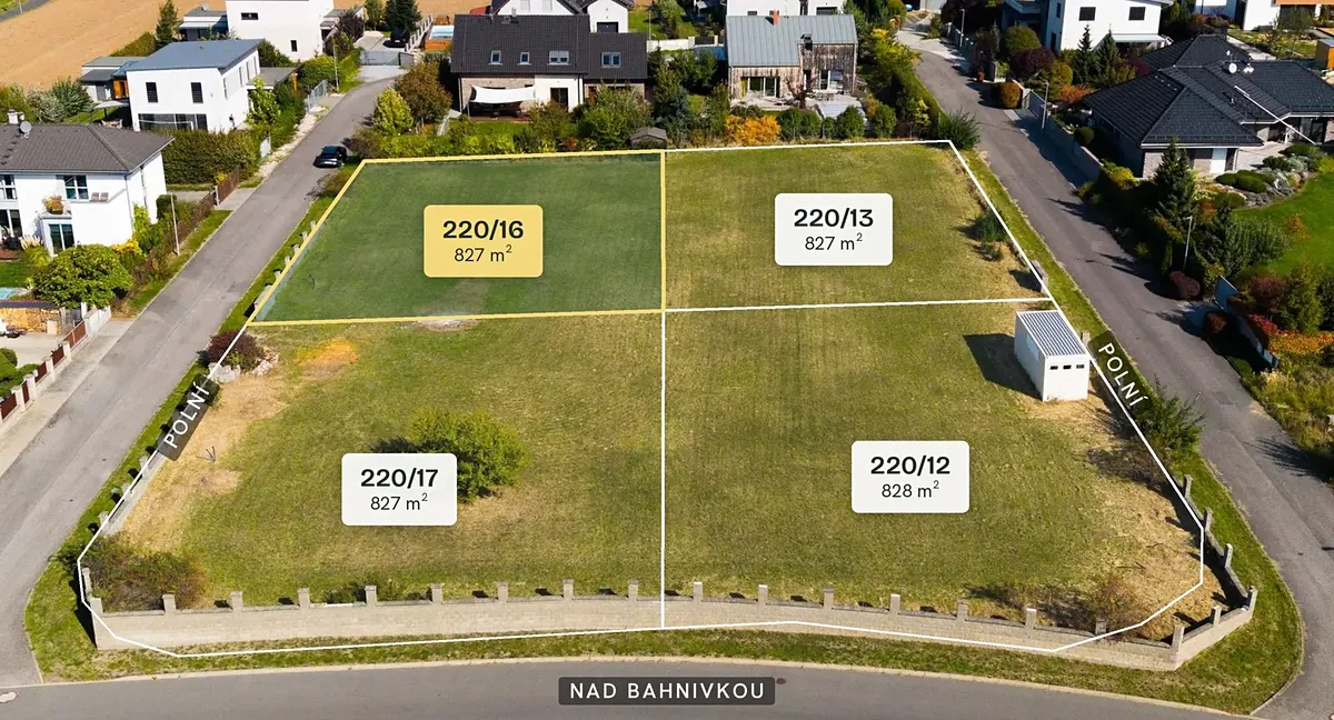 Prodej stavebního pozemku 827 m²