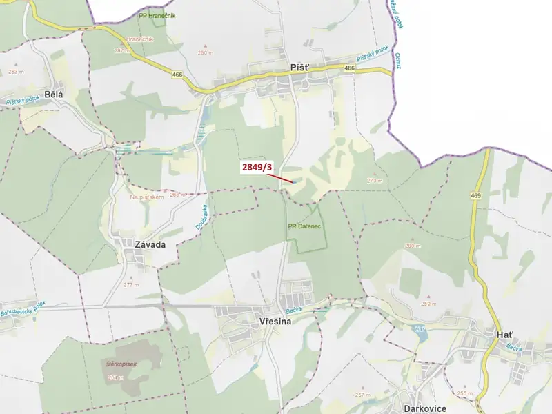 Dražba lesa 1130 m², Píšť – náhled fotky 1