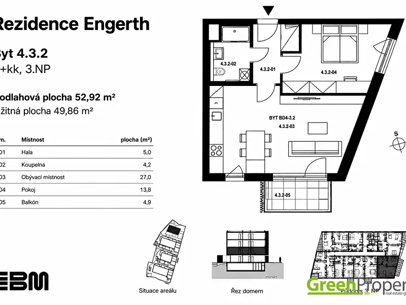 Pronájem bytu 2+kk 53 m², Kladno – náhled fotky 2
