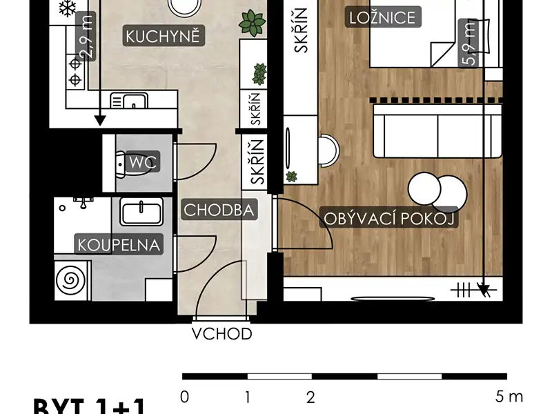 Prodej bytu 1+1 37 m², Ostrava – náhled fotky 2