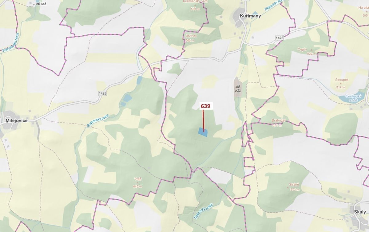 Dražba lesa 8912 m², Kuřimany – fotka 1 z 3
