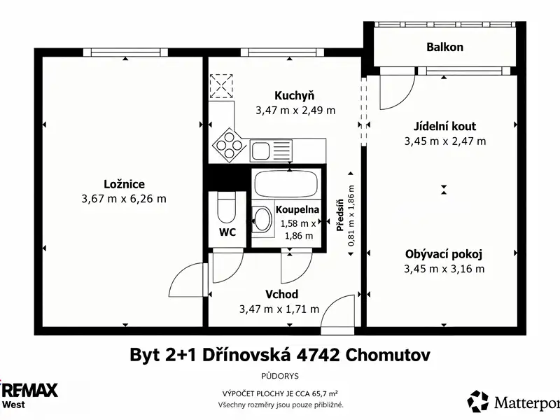 Prodej bytu 2+1 61 m², Chomutov – náhled fotky 2